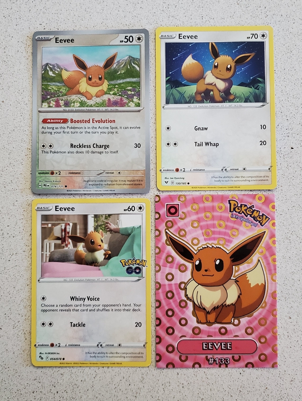 Eevee Pokémon Trading Cards - Set of 4
